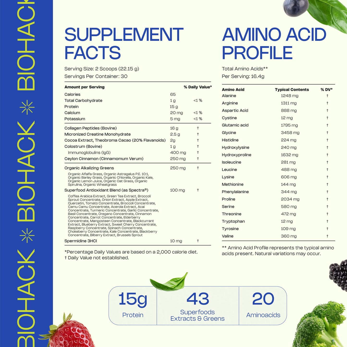LevelUp Biohack Ageless: Colostrum Collagen Superfoods Antioxidants Spermidine Amino Acids Creatine for Women and Men, Total Body Rejuvenation (Dark Chocolate Cinnamon) Powder 23.36