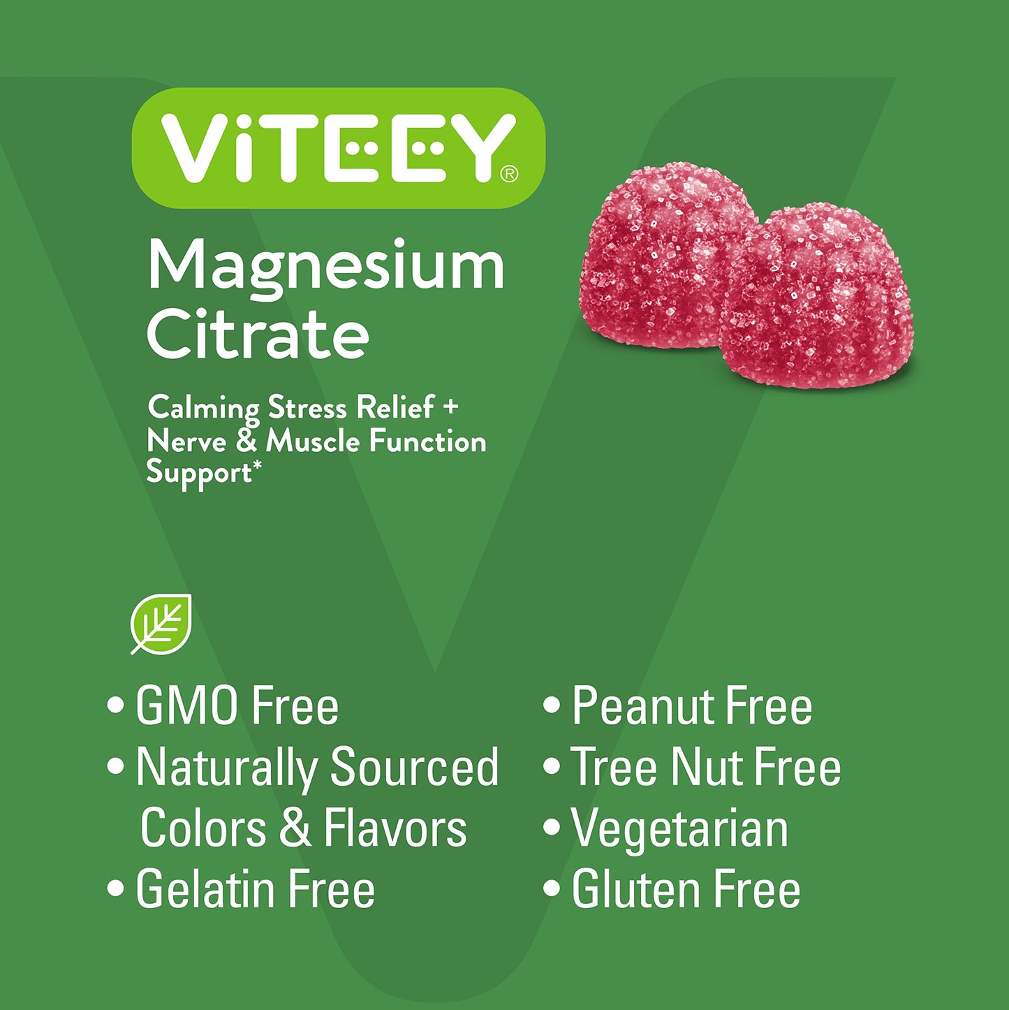 Viteey Magnesium Gummies for Adults 60 Count