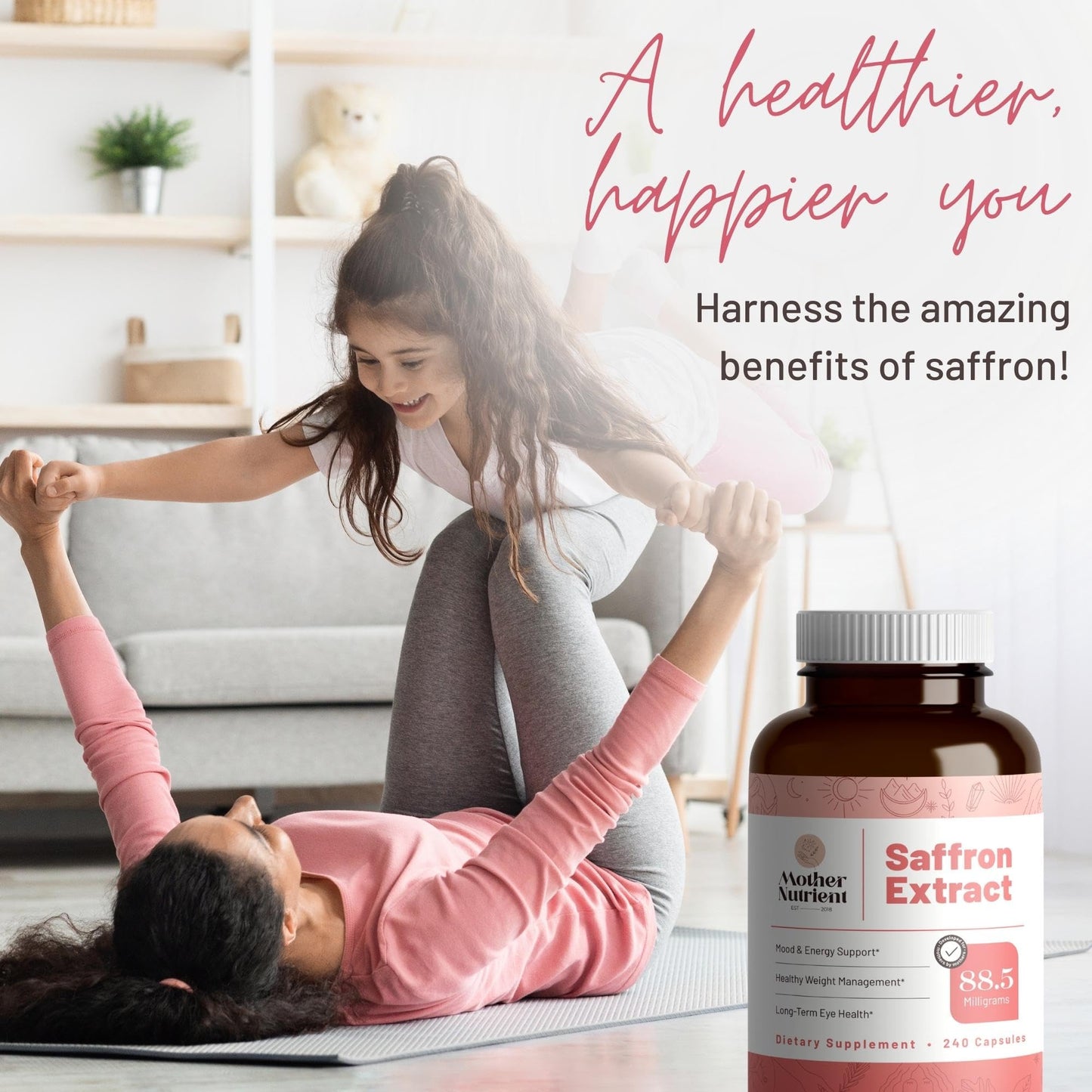 Mother Nutrient Pure Saffron Extract Capsules, 240 Count
