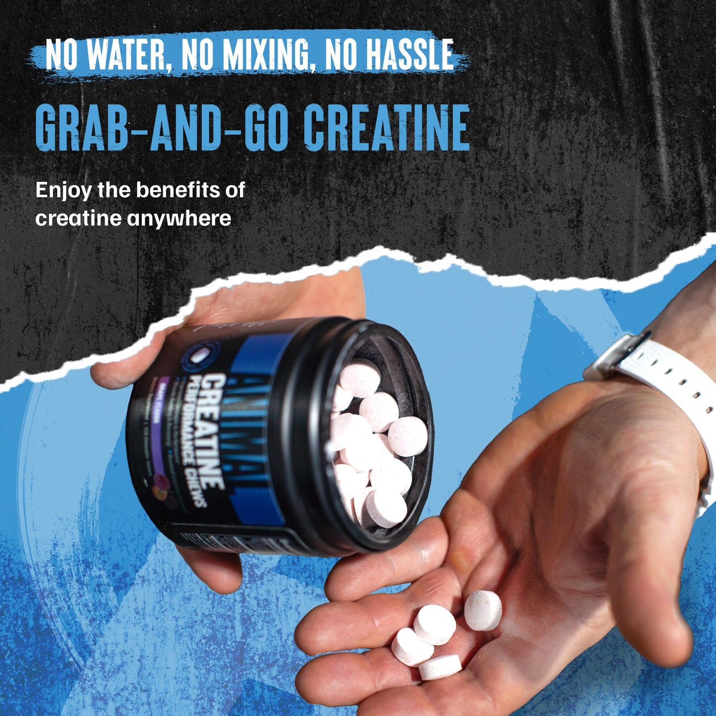 Animal Creatine Chews 5g Creatine Monohydrate, Chewable, 120 Tablets