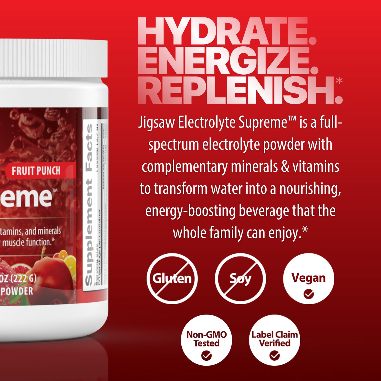 Jigsaw Health Electrolyte Supreme Powder, 60 Servings