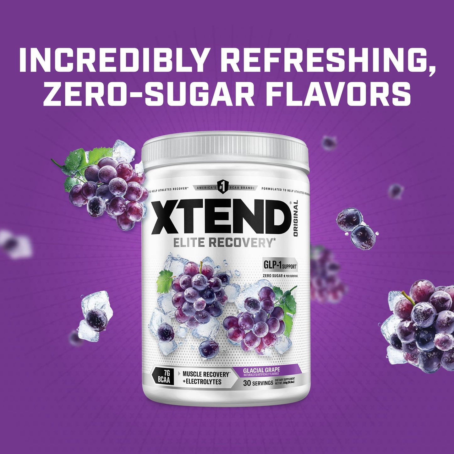 Xtend Original BCAA Powder, Glacial Grape, 13.2 oz