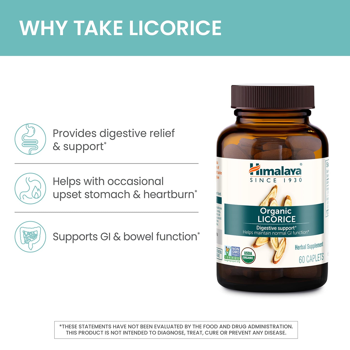Himalaya Organic Licorice Caplets 60 Count