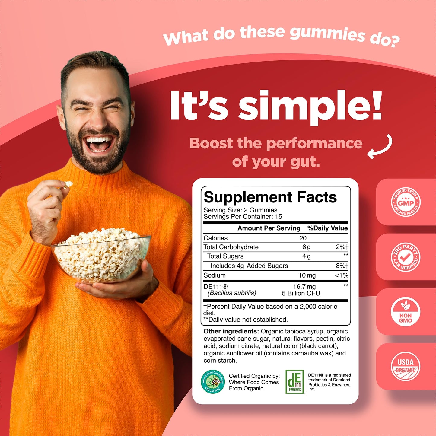 Phytoral Healthy Gut Probiotic Gummies 30 Count