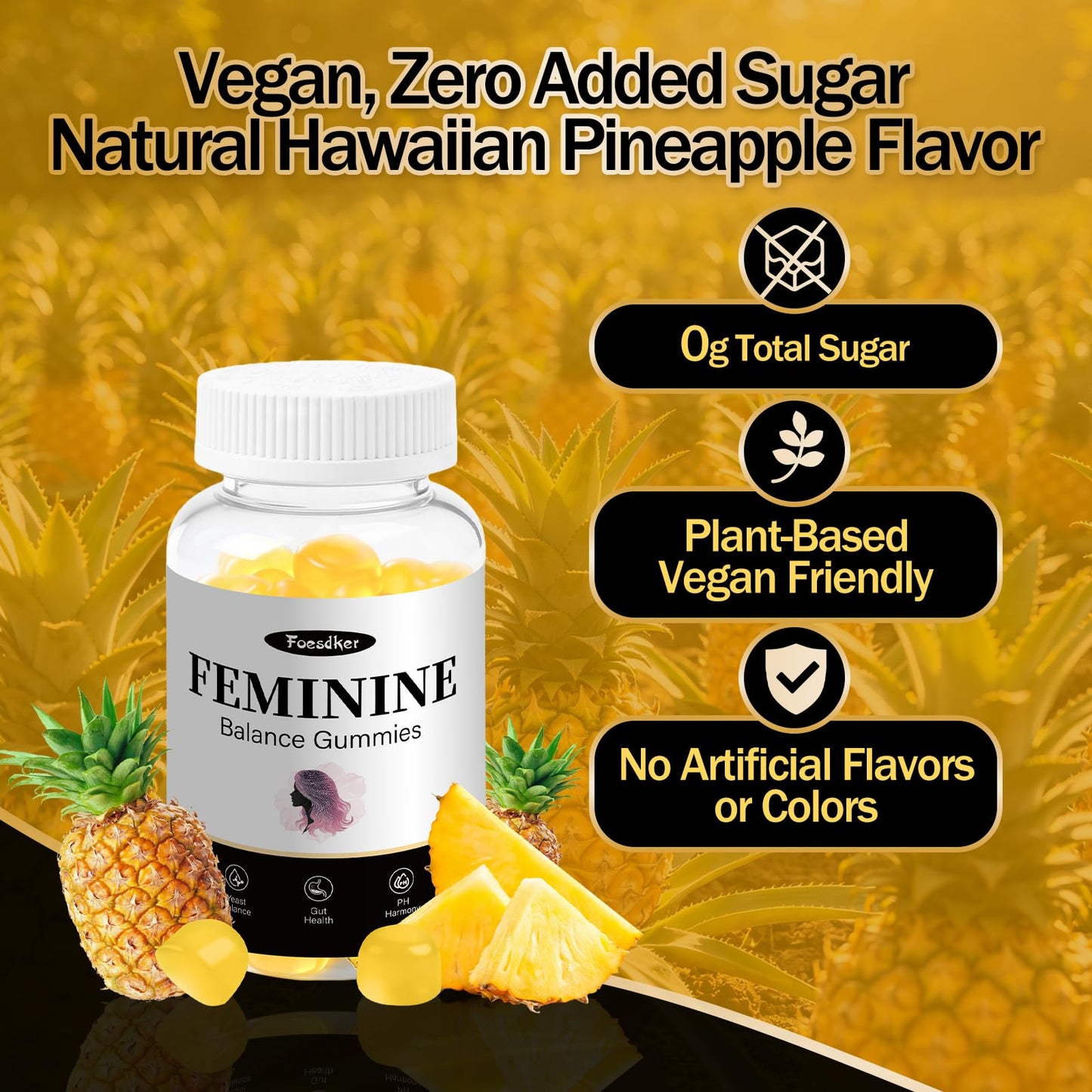 Foesdker Feminine Balance Gummies 60 Count