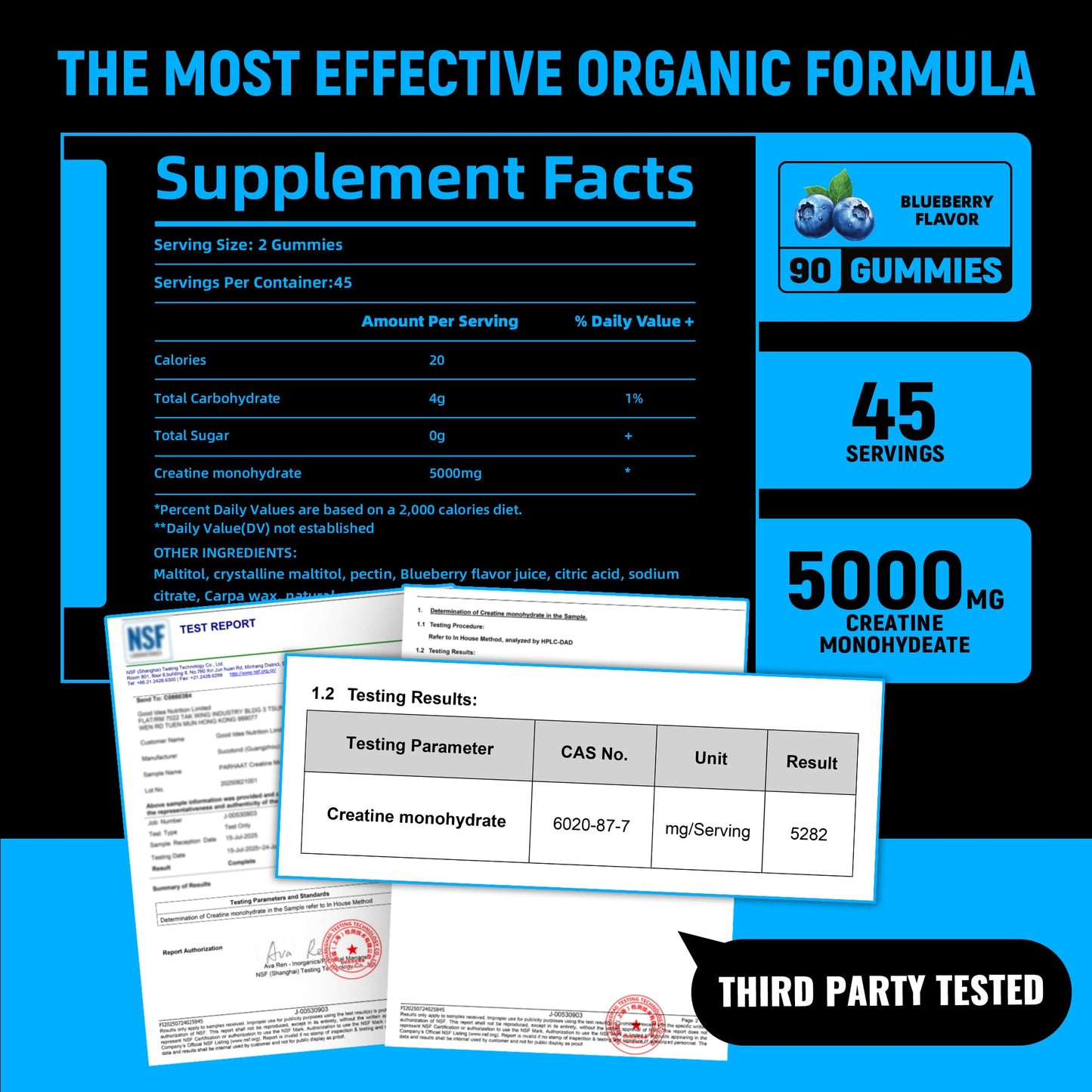 Parhaat Creatine Monohydrate Gummies 90 Count