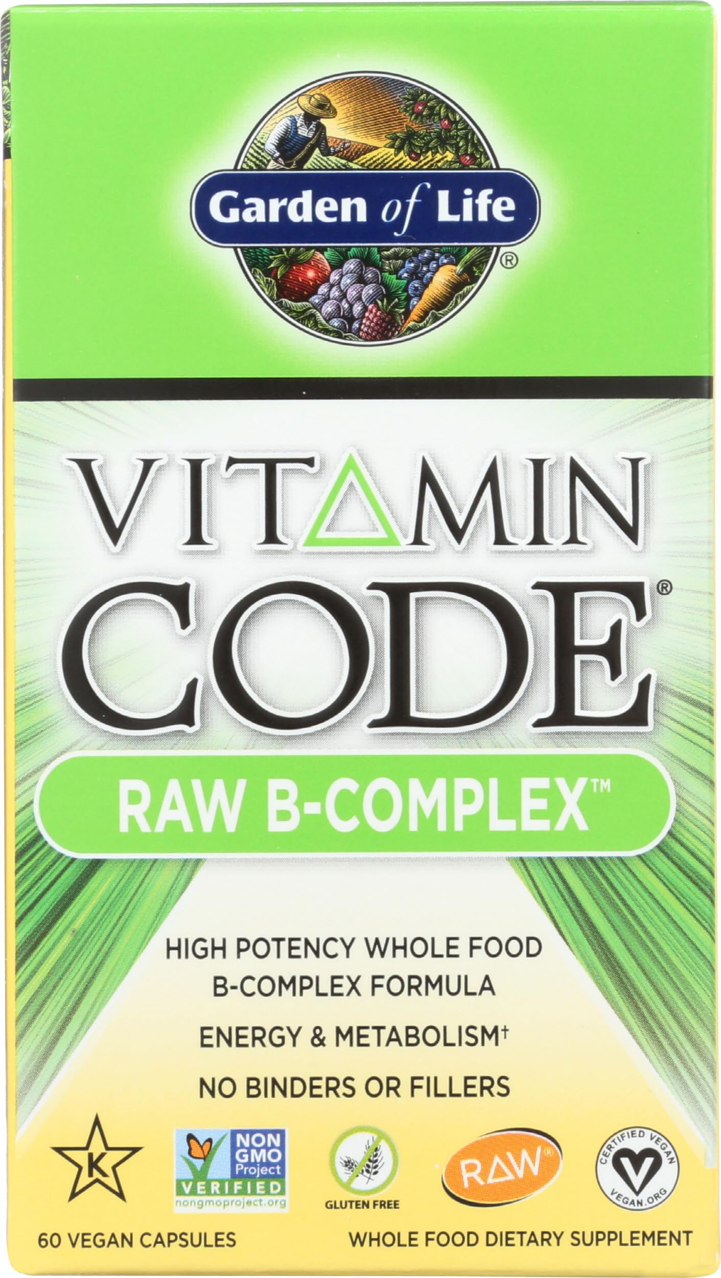 Garden of Life Vitamin Code Raw Vitamin B Complex Capsules, 60 Count