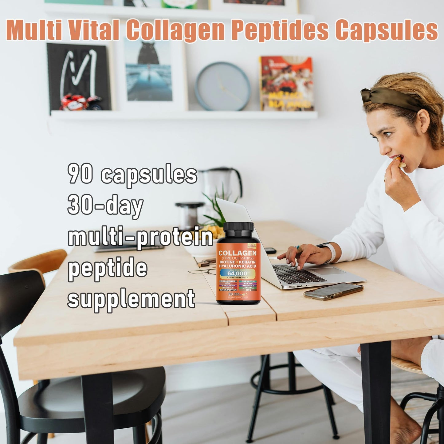 Willbin Multi Vital Collagen Peptides Capsules, 60 Count