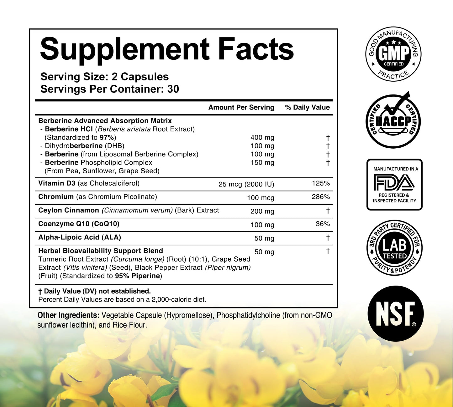 DLNIA Liposomal Berberine Capsule, 60 Count