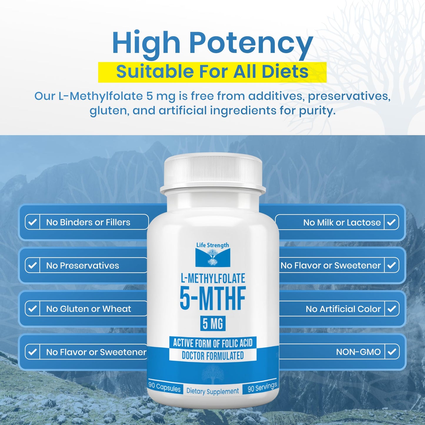 LifeStrength L Methylfolate 5mg Capsules 90 Count