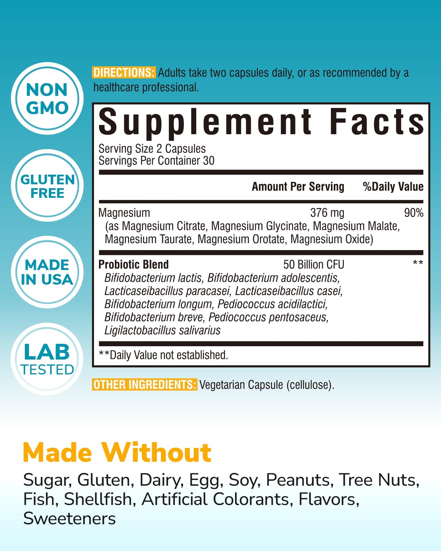 Vitalibre Probiotic with Magnesium Capsule, 60 Count
