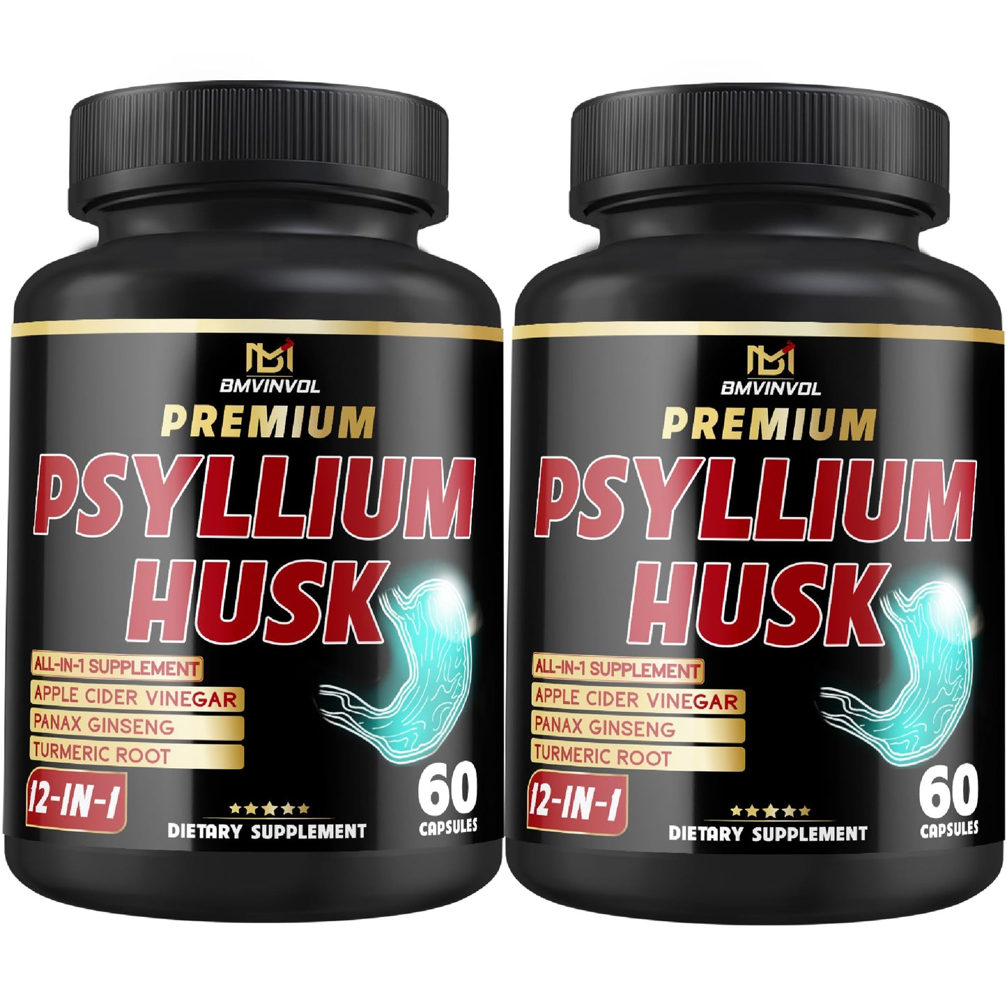 BMVINVOL Premium Psyllium Husk Capsules 120 Capsules