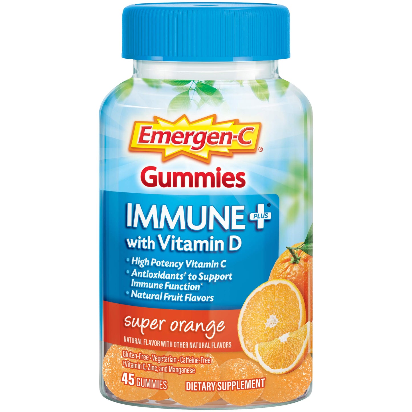 Emergen-C Immune+ Immune Gummies, Vitamin D Plus 750 mg Vitamin C, Immune Support Dietary Supplement, 45 Count
