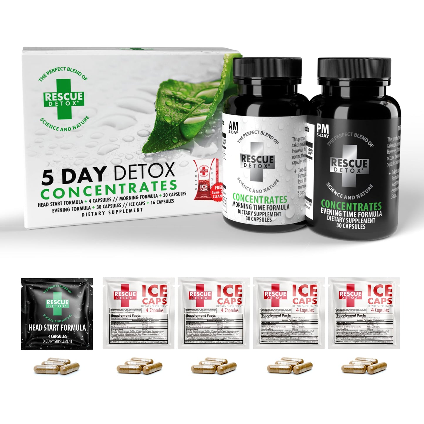 Rescue Detox 5 Day Detox Concentrates +Plus Capsules 80