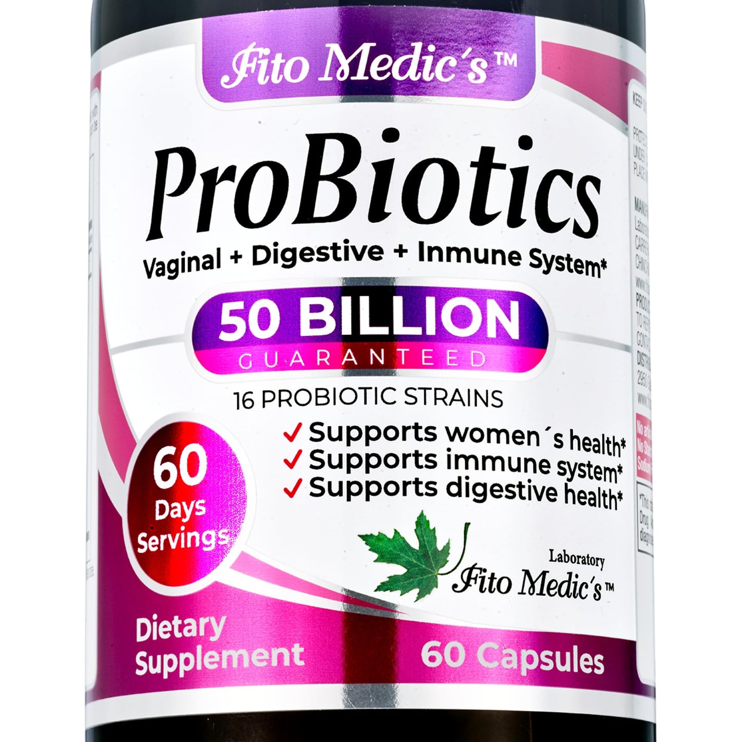 FITO MEDIC'S Lab Probiotic Supplement Capsule, 50 Billion CFU, 16 Strain Blend, 1 Count