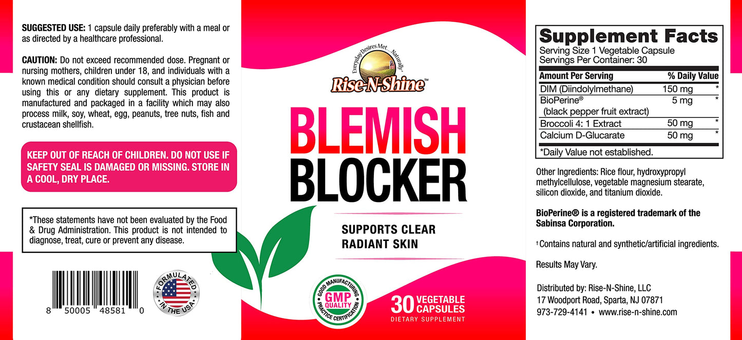 Rise-N-Shine Blemish Blocker Skin Clearing Supplement Capsule 30 Count