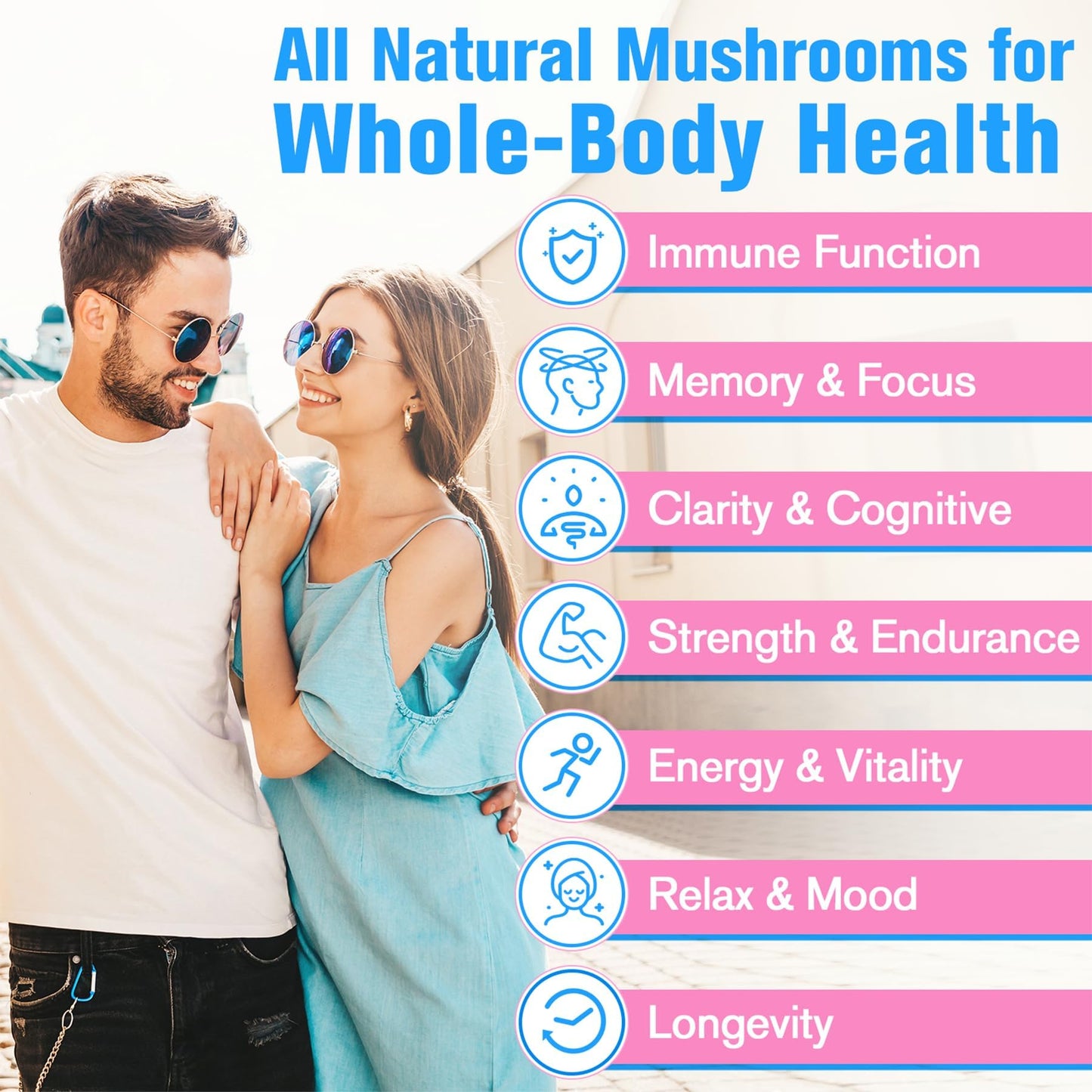 Dmeisy Mushroom Supplement 20-in-1 Mushroom Complex 120 Capsules