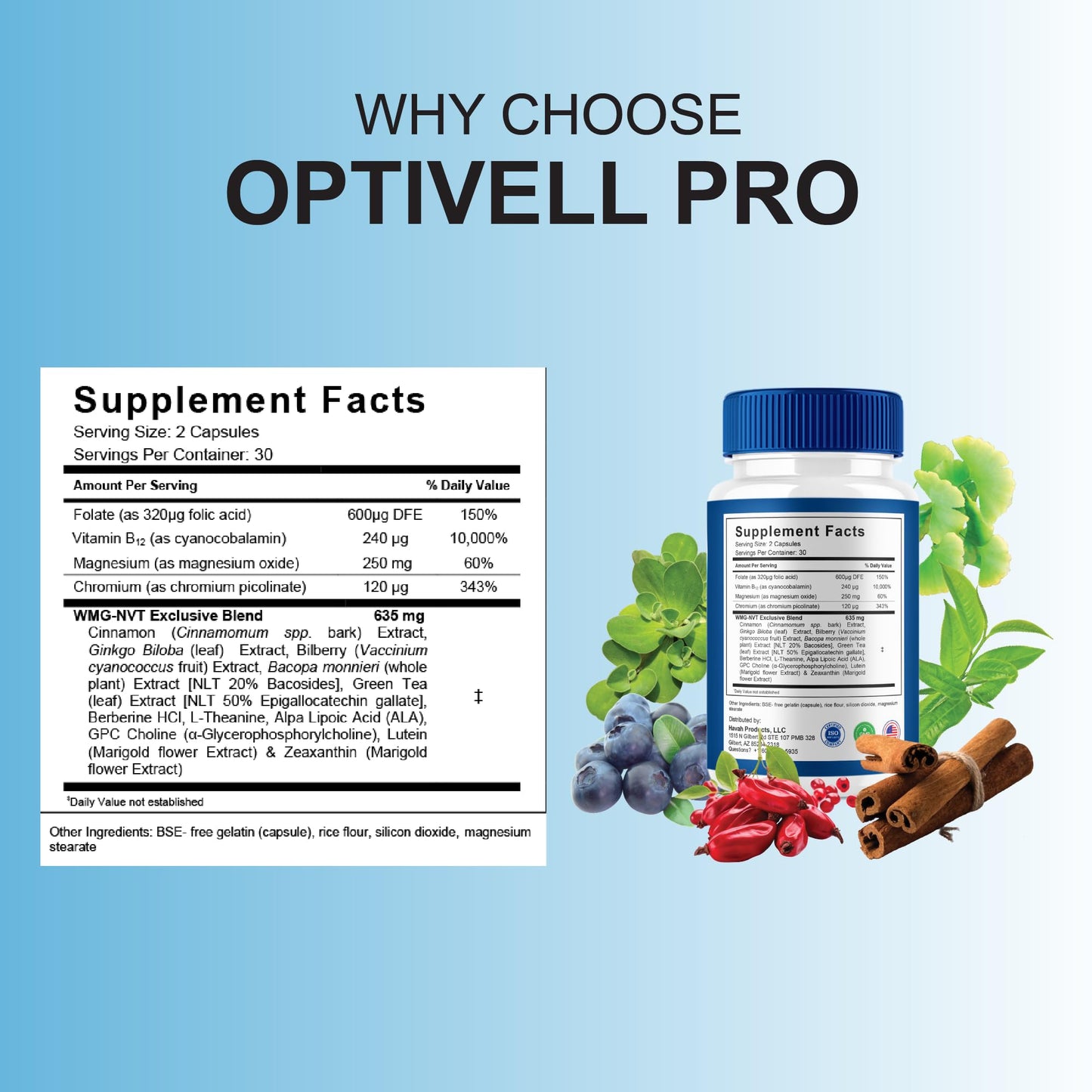 BLUE VIBE Optivell Pro Eye Health Supplement 60 Capsules