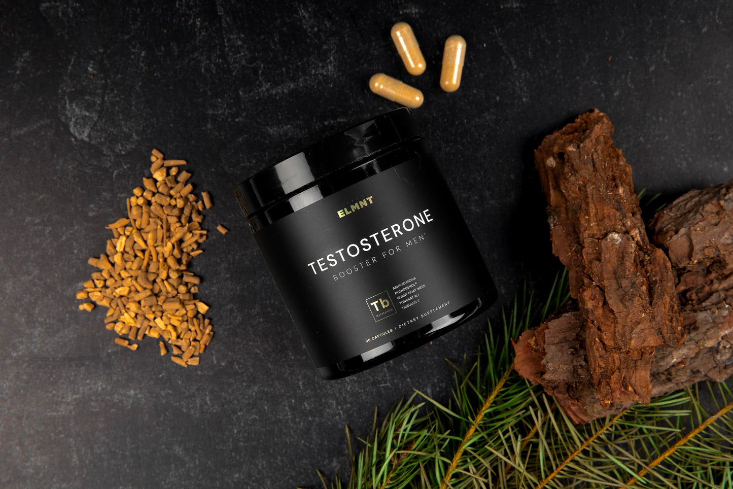 TERRA ELMNT Total T Testosterone Booster for Men 8X Strength Capsules, 90 Count