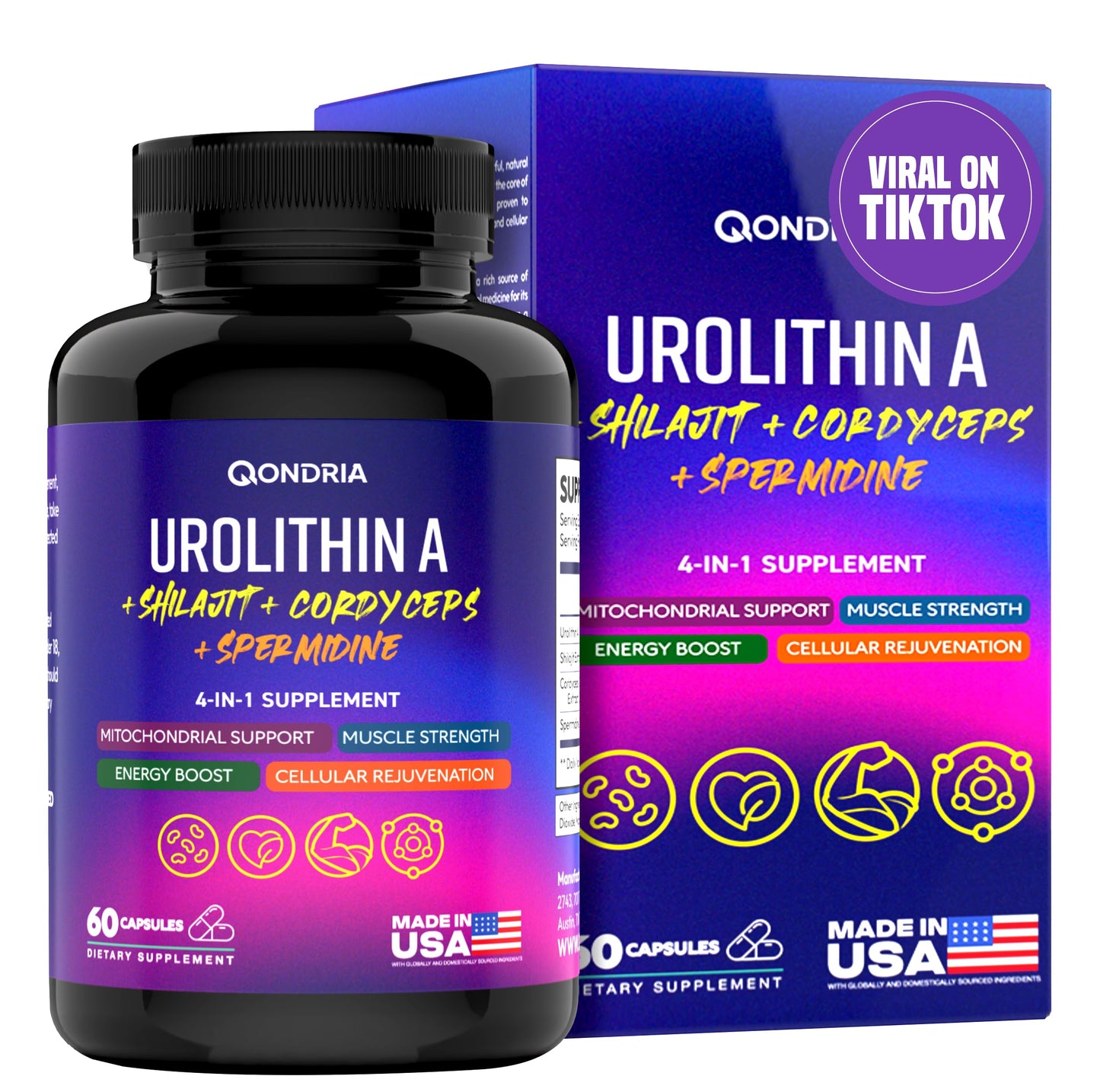 QONDRIA Urolithin A Supplement Capsule, 60 Count