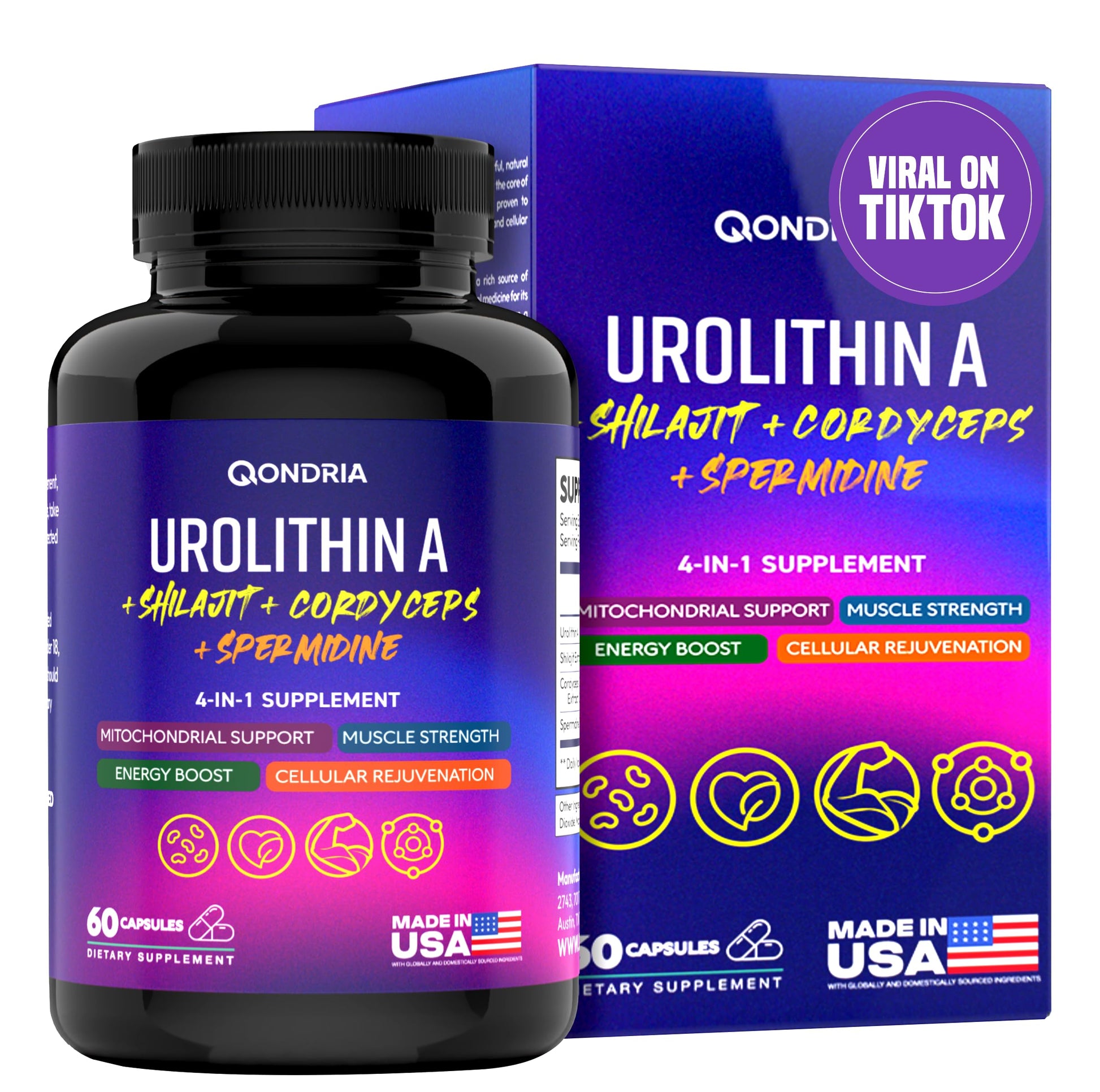 QONDRIA Urolithin A Supplement Capsule, 60 Count