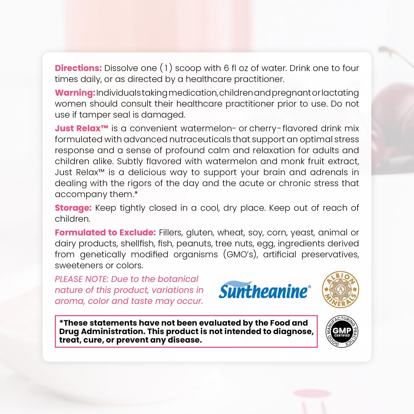 Pure Therapro Rx Just Relax Cherry Powder 8.3 oz