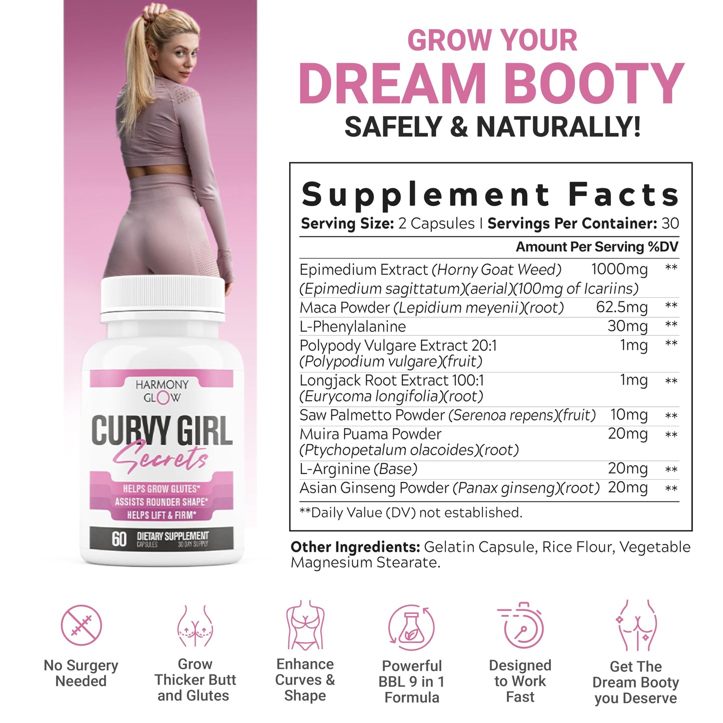 EPN Supplements Curvy Girl Secrets Weight Gainer Capsules 60