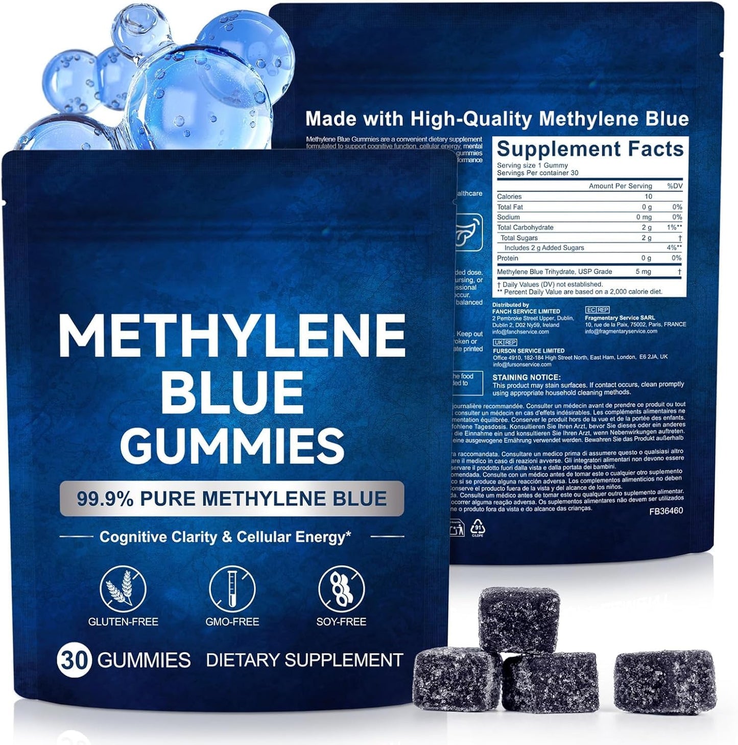 HJFRONGF Methylene Blue Gummies 60 Count