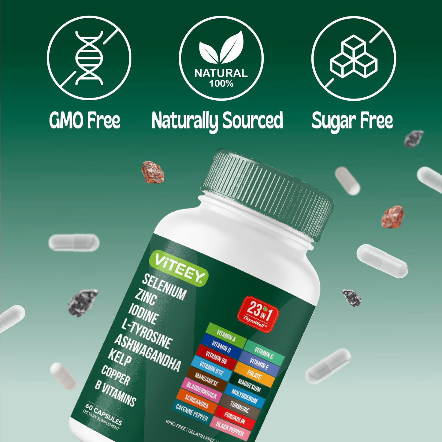 Viteey ThyroWell 23in1 Capsule Blend, 60 Capsules