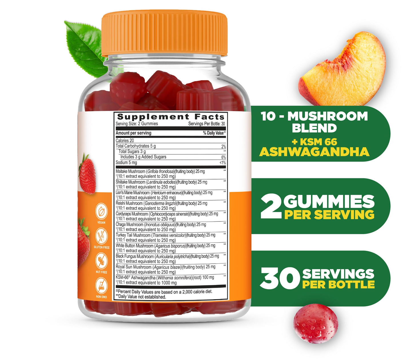 Lifeable Mushroom Gummies for Adults 90 Gummies