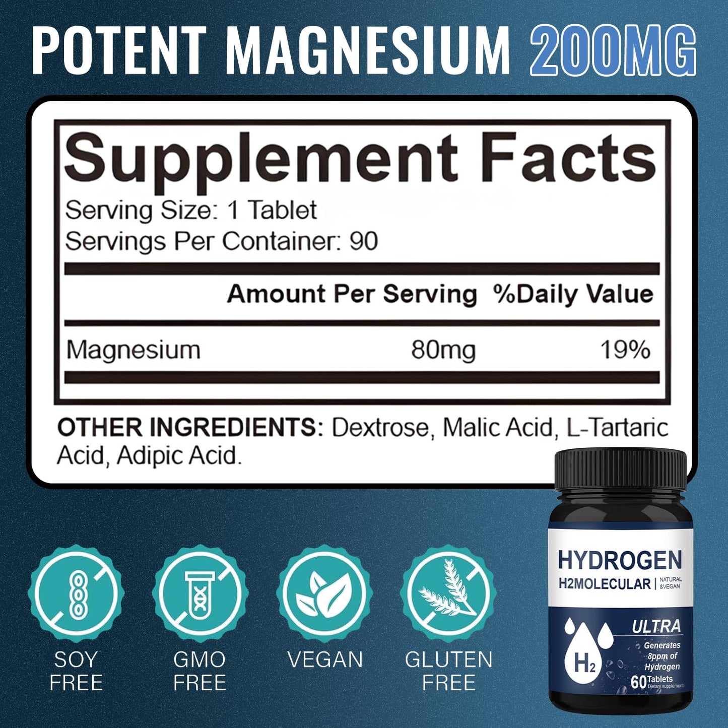 J-PRQ Hydrogen Water Tablet 60 Count