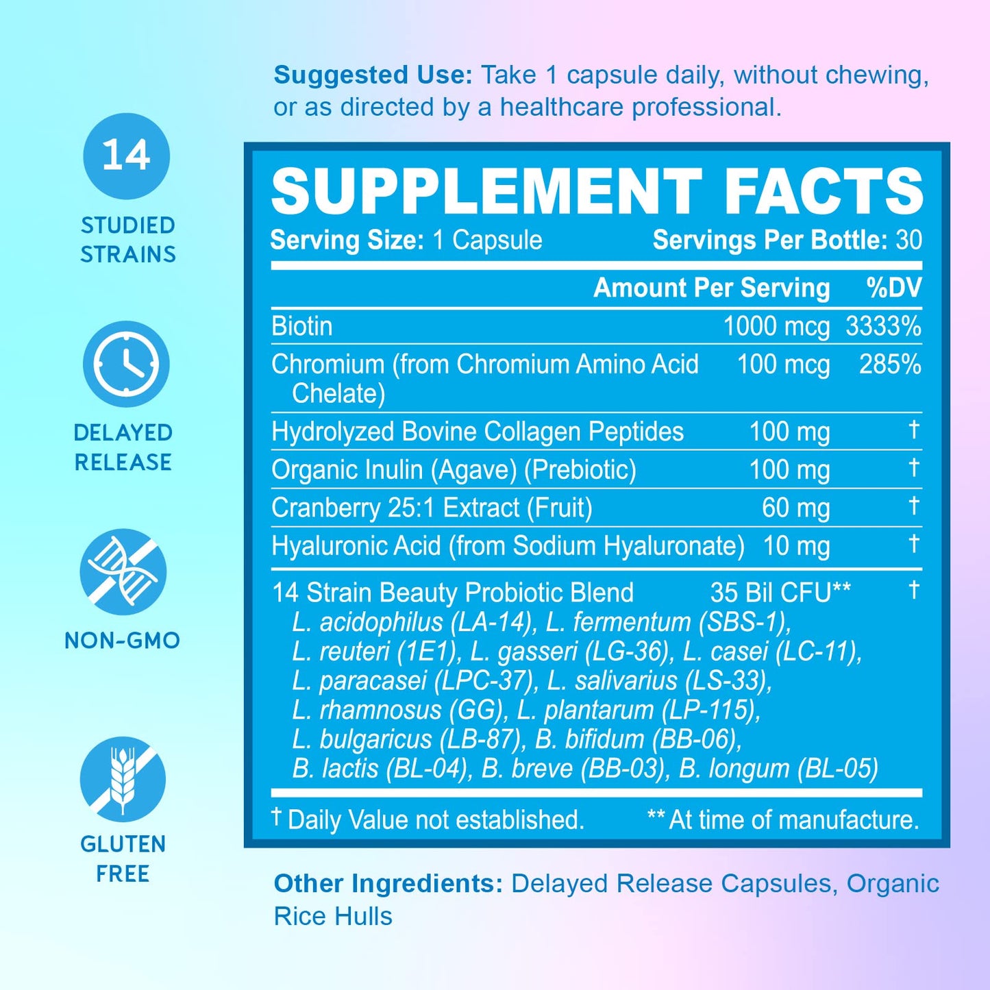 BioEmblem Beauty Probiotics for Women 30 Capsules