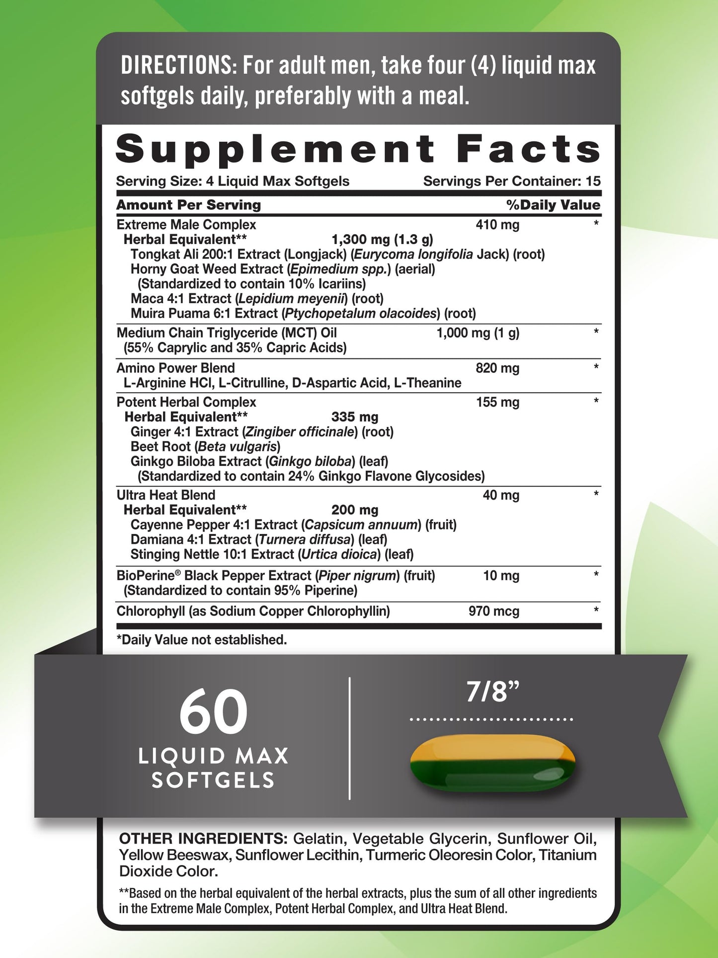 Nature's Truth Libido Supplement for Men Softgels 60