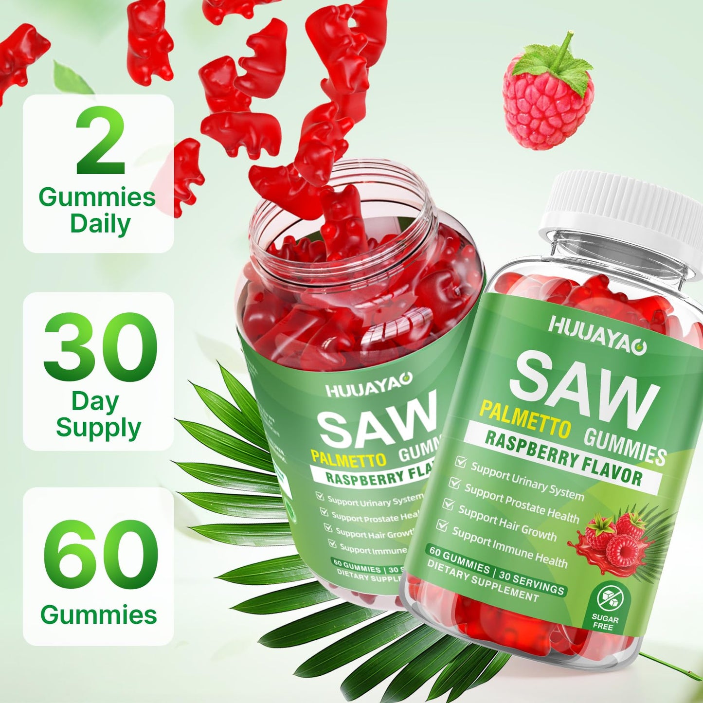 HUUAYAO Saw Palmetto Gummies 120 Count
