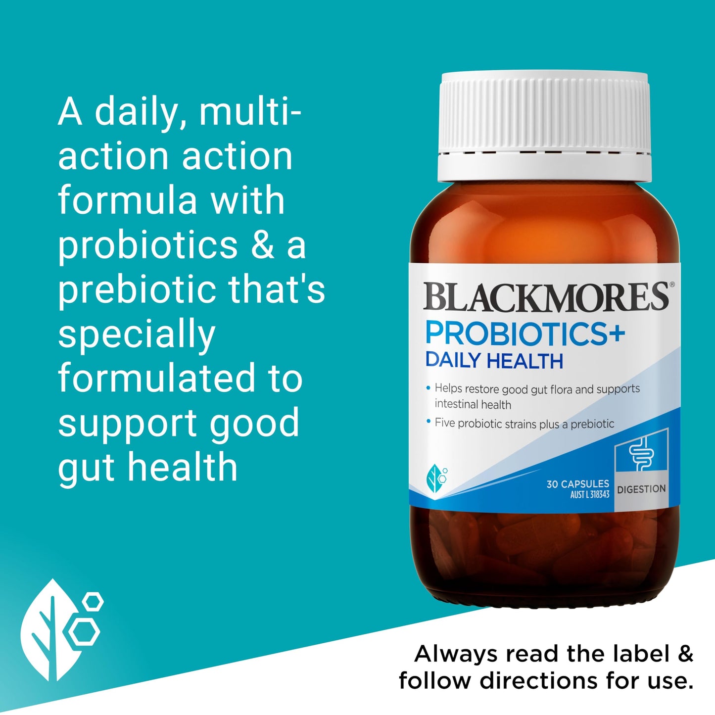 Blackmores Probiotics+ Daily Health Capsules, 30 Capsules
