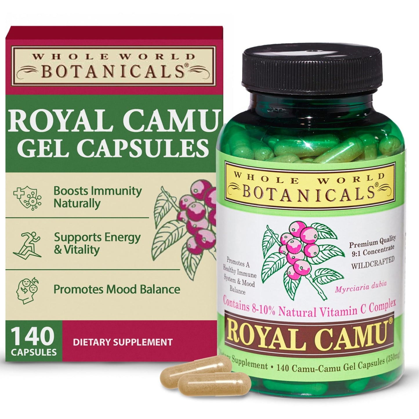 Whole World Botanicals Royal Camu Capsules, 140 Count