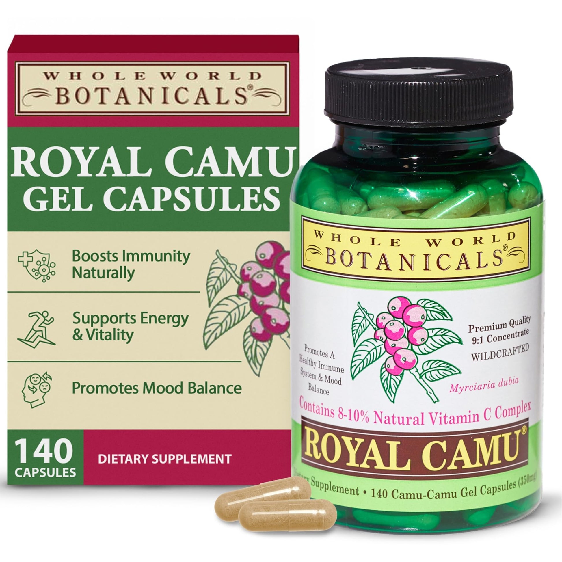 Whole World Botanicals Royal Camu Capsules, 140 Count