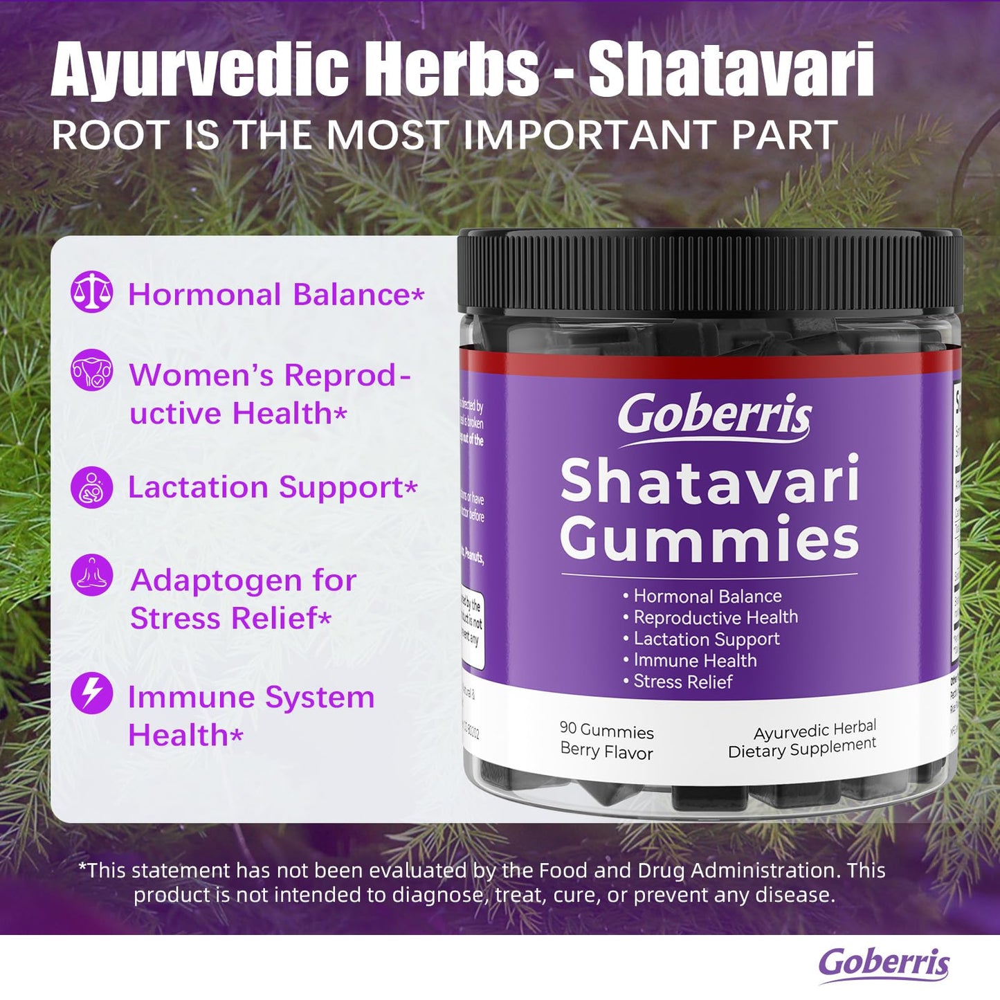 Goberris Shatavari Gummies for Women Gummy 90 Count