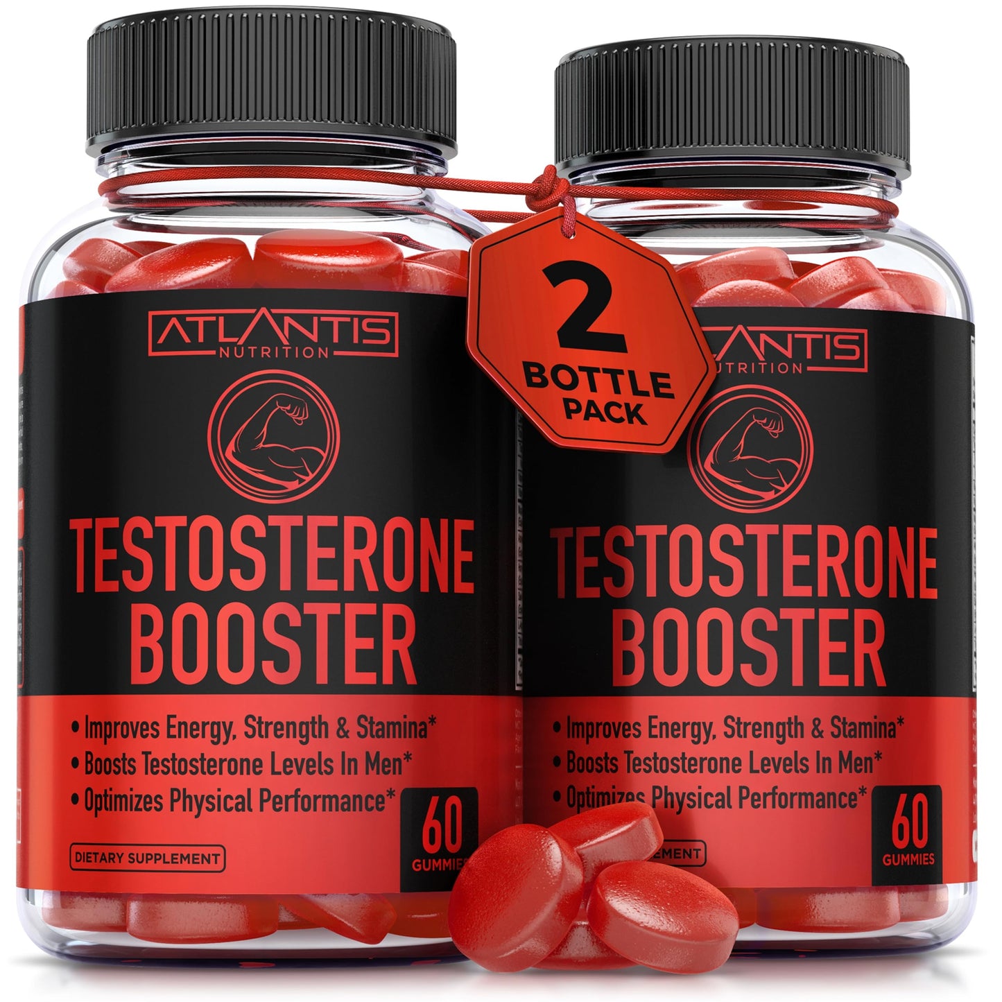 Atlantis Nutrition Testosterone Booster Gummies, 120 Gummies
