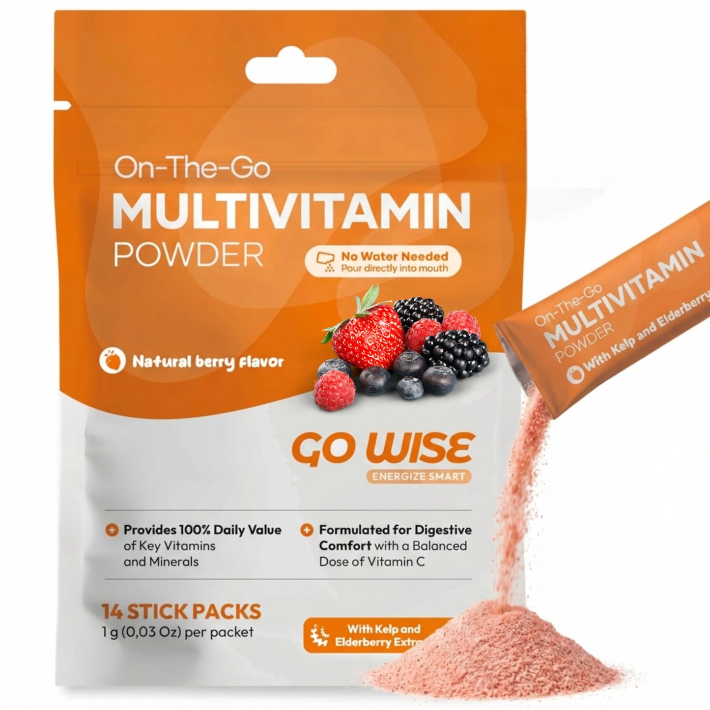 Go Wise Multivitamin Powder for Women and Men - 14 Sticks