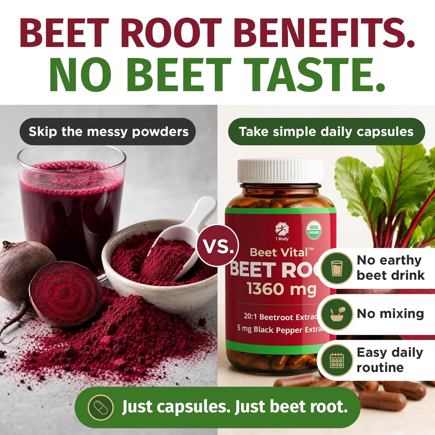 1 Body Beet Root Capsule 60 Count