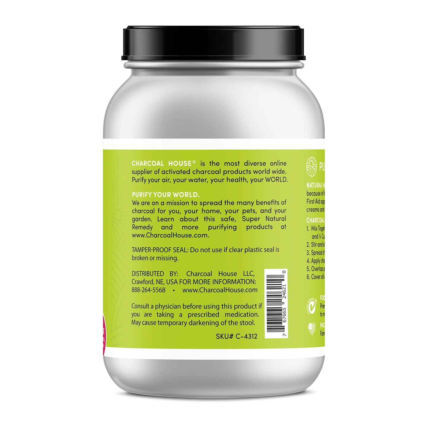 Charcoal House Hardwood Activated Charcoal Powder, 20 oz