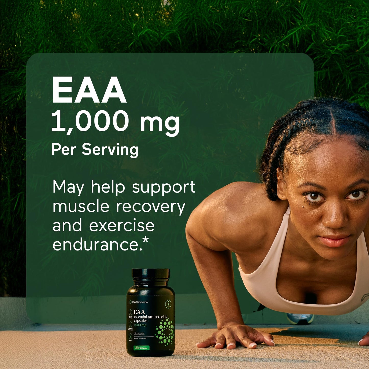 SMARTERNUTRITION Essential Amino Acids (EAA) Capsules, 1 Gram Per Serving of All 9 EAAs, 180 Count