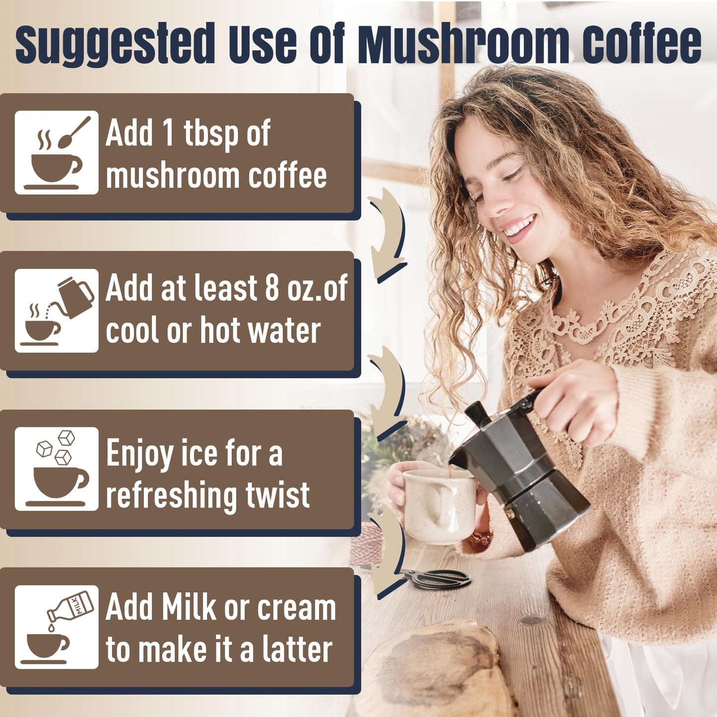 YEKBYOE Mushroom Coffee Powder 5.3 oz