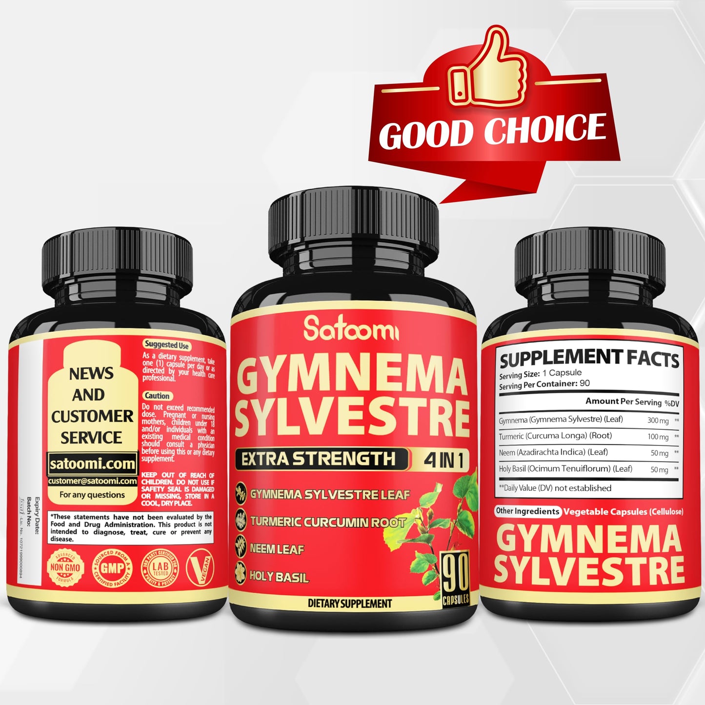 Satoomi Gymnema Sylvestre Capsules Extract, 90 Capsules