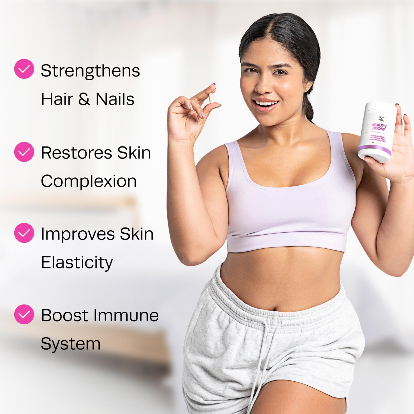Hot Vita Hair Skin and Nails Vitamins Capsule, 60 Capsules