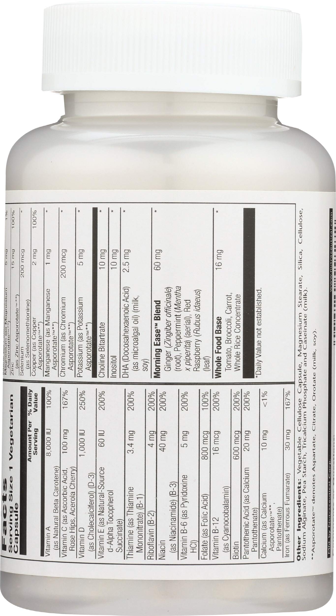SOLARAY Food-Based Prenatal Multivitamin + Morning Ease Blend, Folic Acid, Iron & DHA, Once Daily, 90 Vegetarian Capsules