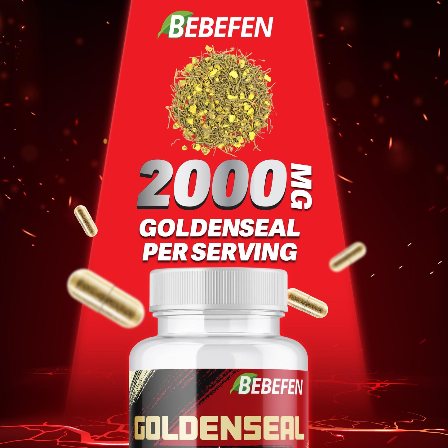 BEBEFEN Goldenseal Root 2000mg Capsule, 60 Count