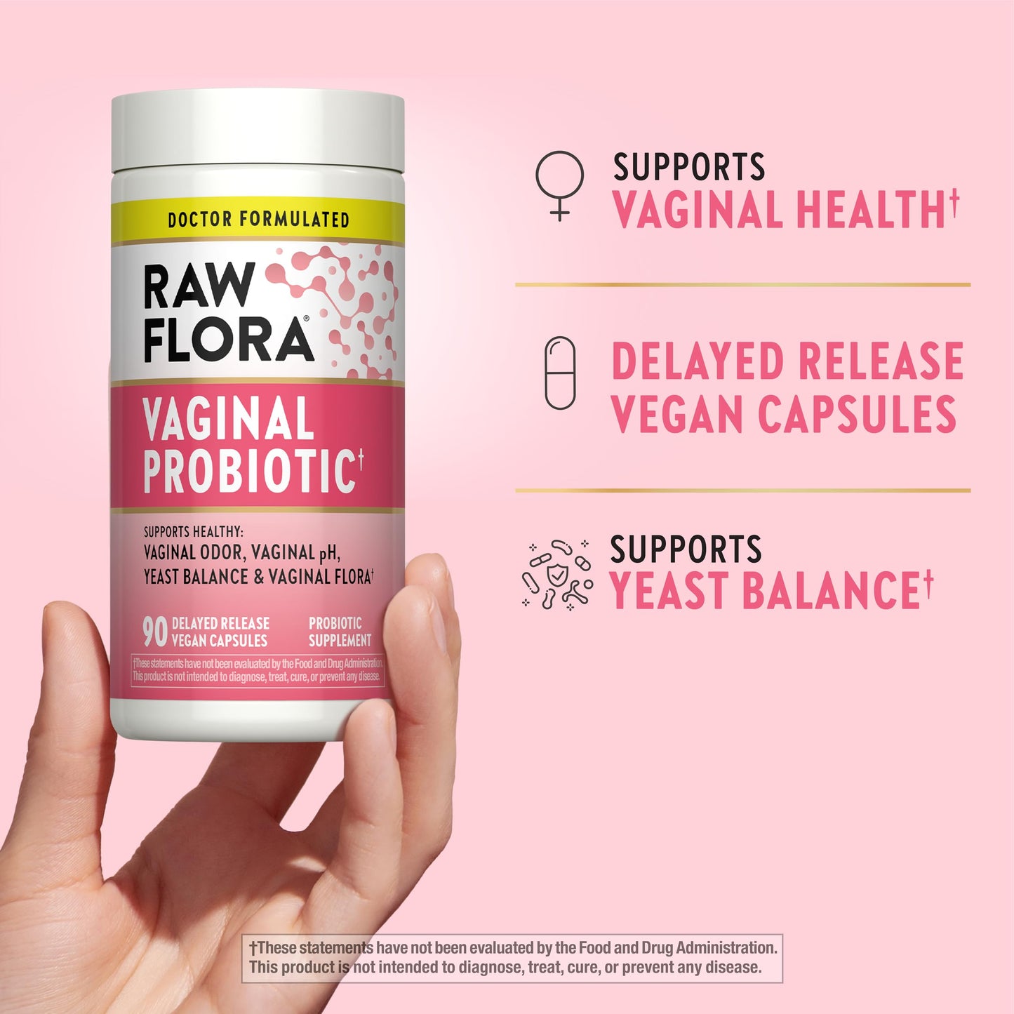 Raw Flora Vaginal Probiotics for Women Capsules, 90 Count