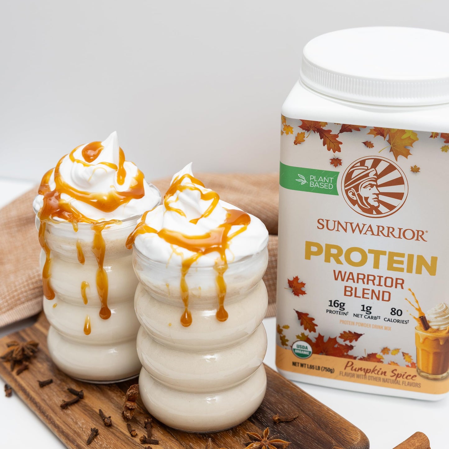 Sunwarrior Vegan Protein Powder Plant-Based USDA Organic Pumpkin Spice, 30 Servings